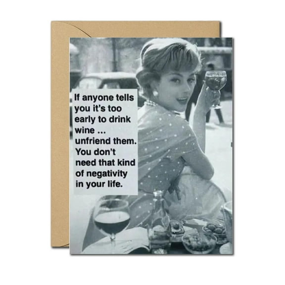 Funny Wine-Themed Greeting Card - Perfect for Any Occasion - Blank Inside with Envelope