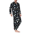 thumbnail image 2 of Yiaed Daisies Flowers Print Men’s Pajamas Set - Long Sleeve Button Down Sleep Shirt and Pajama Bottoms Sleepwear Set Mens Pjs Sets Men's Pajama Bottoms-X-Large, 2 of 7