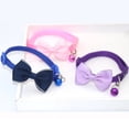 thumbnail image 3 of Cat Collar,Bow Tie for Cats,Cat Collar Breakaway with Cute Bow Tie and Bell for Kitty Adjustable,Purple, 3 of 4