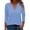 Blue, variant on Tshirt Women Women Classic V Neck 3/4 Sleeve Soft Relaxed Basic Tee Black L