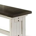 thumbnail image 3 of Orso Side Dining Bench- Plank Seat- Off White and Brown Wood 48 Inch, 3 of 6