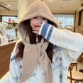 thumbnail image 3 of Fashion Hooded Scarf for Women, Soft Knit Hat with Warm Ear Cover, Winter Outfit Accessory for Outdoor Walk & Daily Wear, 3 of 5