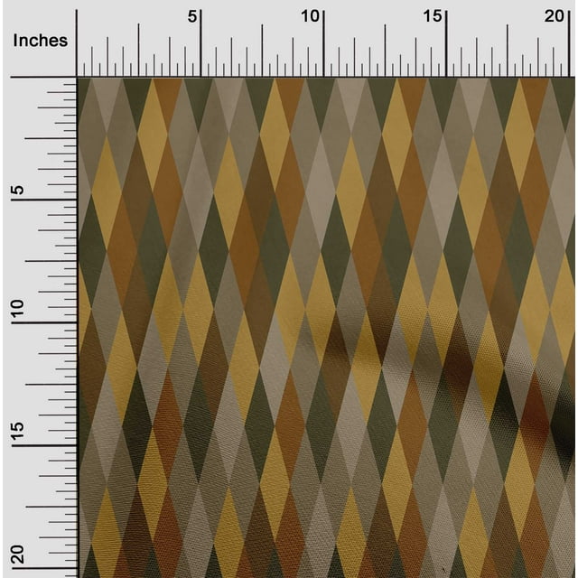 oneOone Viscose Chiffon Brown Fabric Argyle Check Craft Projects Decor Fabric Printed By The Yard 42 Inch Wide