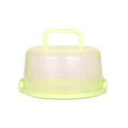Portable Cake Box Round Cake Carrier Two Sided Cake Holder Serves as Five Section Serving Tray, Portable Fits 8 inch Cake, Box Comes with Handle, Container Holds Pies