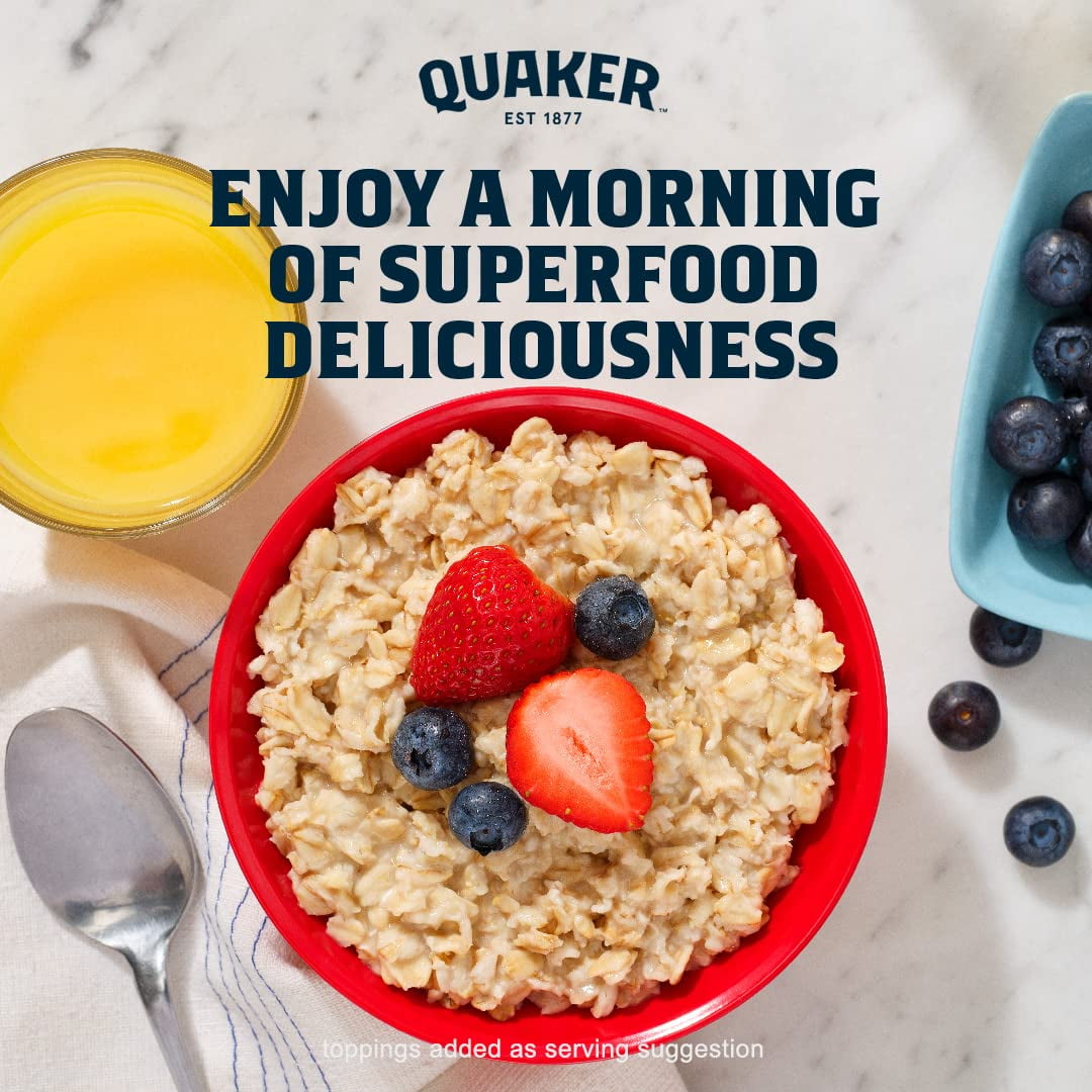 Quaker Quick 1-Minute Oats, Gluten Free, 18 oz Canister