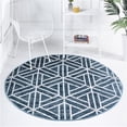 thumbnail image 1 of Unique Loom 3149054 5 x 5 ft. Matrix Trellis Motif Round Rug, Blue, 1 of 5
