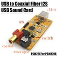 thumbnail image 2 of Tarjeta de Sonido USB A Fibra Coaxial I2S/Chip Decodificador USB PCM2706 para Amplificador de Potencia de Audio, Computadora y Teléfono., 2 of 6