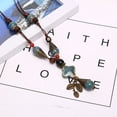 thumbnail image 2 of Boho Ceramic Statement Necklaces Woman Long Wood Sweater Chain Pendant Jewelry, 2 of 6