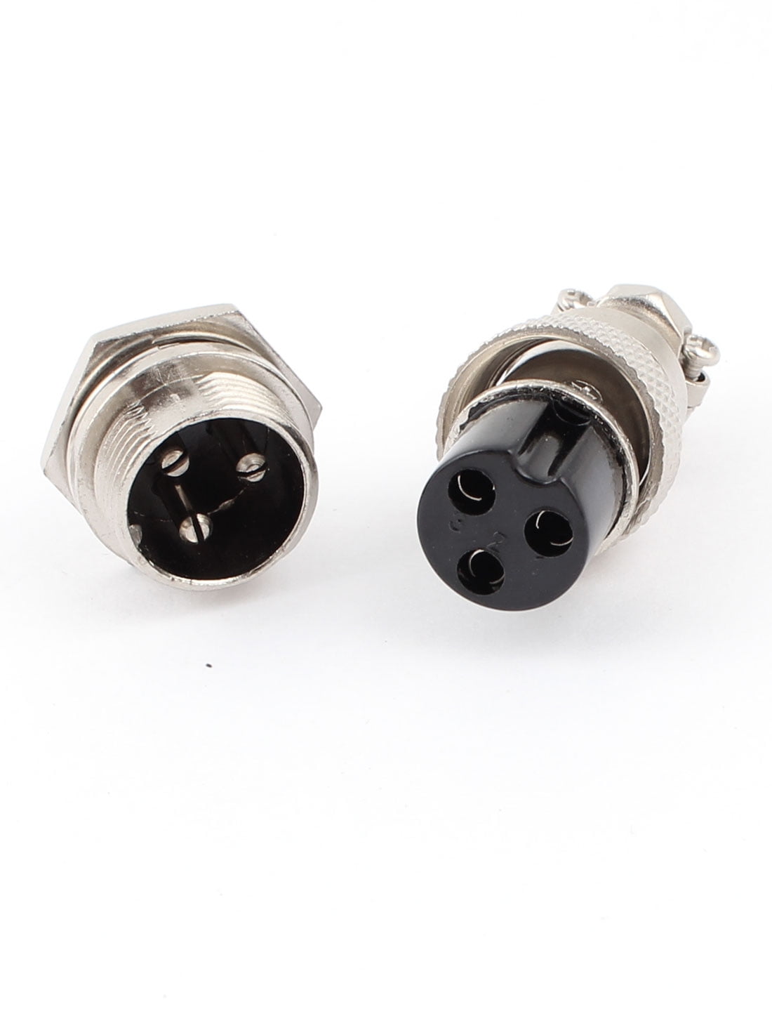 Unique Bargains GX16-3 3-Pin 16mm Male to Female Panel Metal
