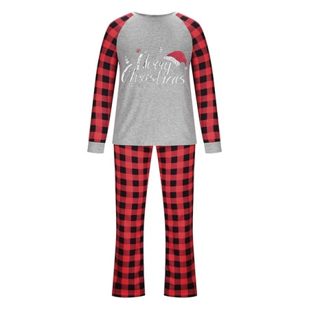 

Tepsmf Christmas Pajamas For Family Christmas Men Dad Printed Blouse Tops+Pants Family Matching Pajamas Set Sleep Shirts For Women Gray Christmas Gifts For Women