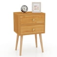 thumbnail image 1 of Costway Nightstand Mid-century Modern Bedside Table with 2 Drawers Solid Wood Support Legs, 1 of 7