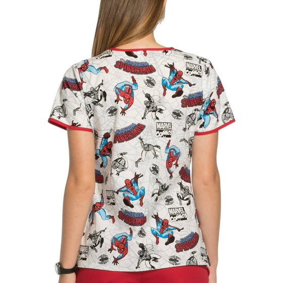 Scrubstar Marvel's Spider Man "Spin a " Fashion Collection Women's