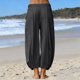 thumbnail image 5 of TaTaai Women's Solid Color Loose Fit Elastic Waist Beam Foot Long Pants Comfortable Casual Trousers with Convenient Side Pockets Versatile Daily Sports and Lounge Pants Gift, 5 of 6