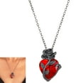 thumbnail image 2 of Gothic Rose & Heart Pendant Necklace Adjustable Chain Alloy Jewelry Her, 2 of 8