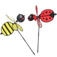 thumbnail image 3 of Molino de viento de tela de 2 piezas, decorado al aire libre, molino de viento de abeja, juguetes creativos para niños (rojo y amarillo), 3 of 6