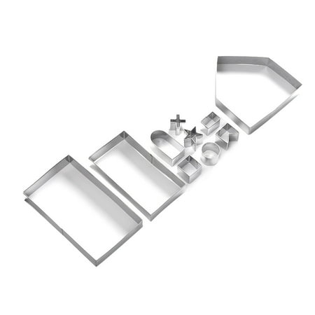 

NUOLUX 10pcs 3D Christmas Theme Stainless Steel Cartoon Cookie Cutter Set Fruit Cake Molds Biscuit Baking Tools for Xmas Party