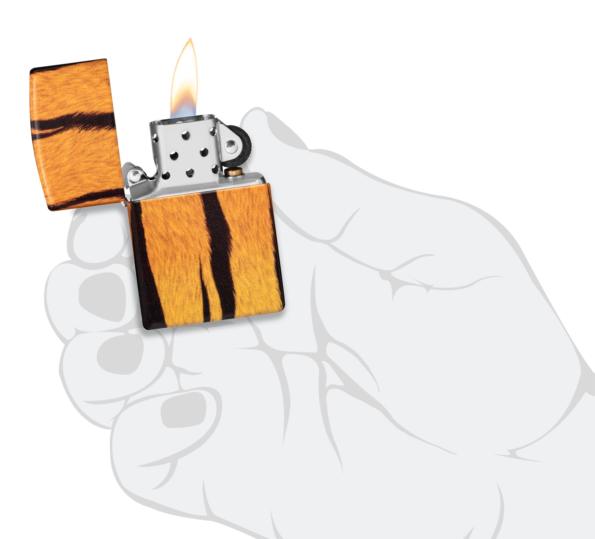 Zippo 540 Color Tiger Print Designs Pocket Lighter