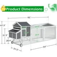 thumbnail image 2 of AECOJOY 95" Chicken Coop with Wheels, Hen House Wooden Chicken Hutch Poultry Cage w/Run, Nesting Boxes, Ramps, Removable Tray for Barkyard, 2 of 11