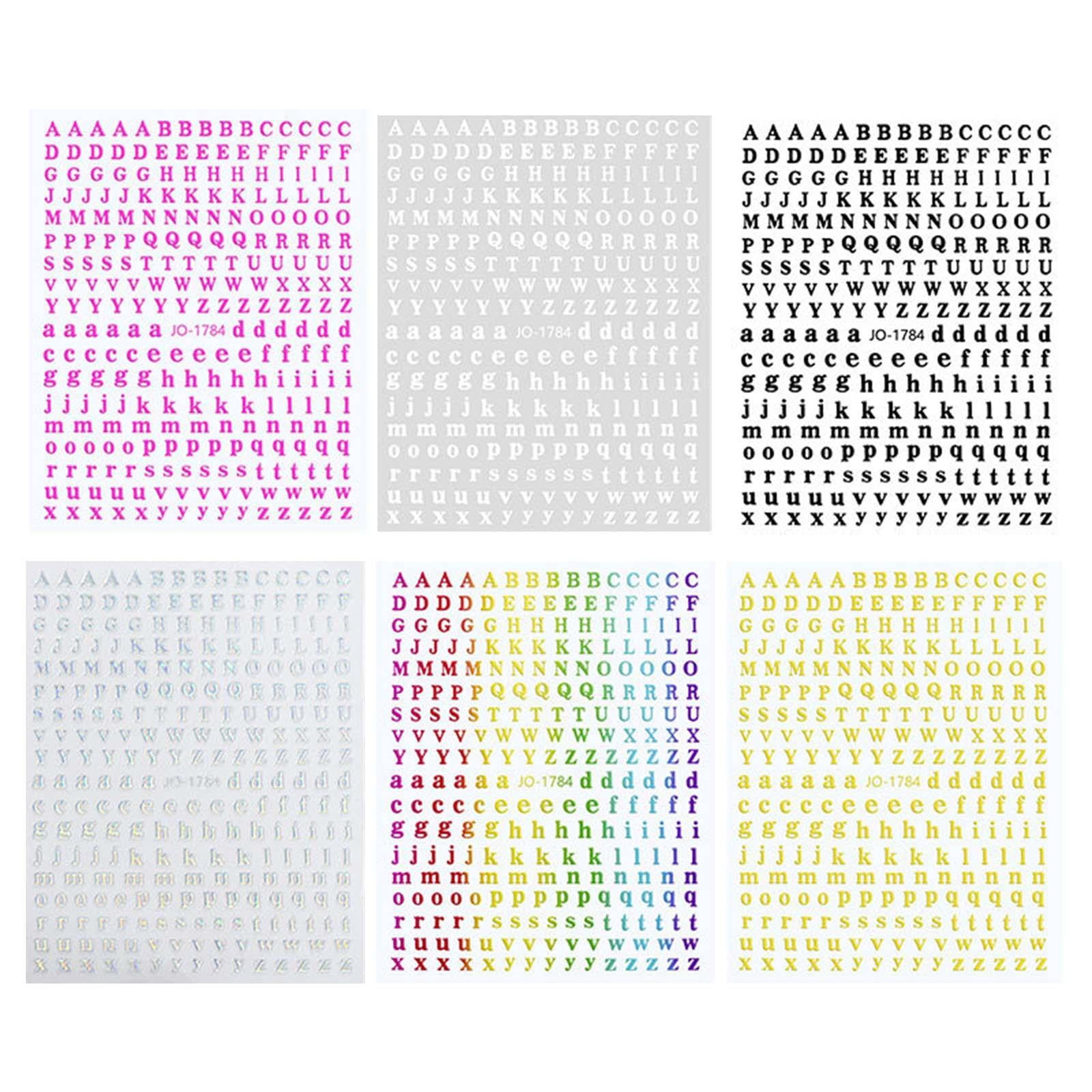 DOLITY 5x6 Sheets 3D Holographic Letters Nail Stickers Colorful Word for Women Girls