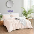 thumbnail image 2 of Bedsium Duvet Cover Cotton Solid - Duvet Cover 3 pcs, Includes 1 Duvet Cover Blush 3 pcs, Includes 1 Duvet Cover - Oversized King Plus (128X 120) with Zipper Closure & 2 Pillow Shams, NO Comforter, 2 of 4