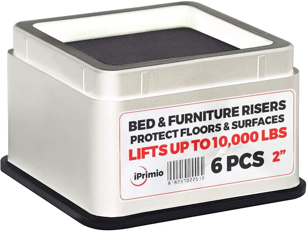 Iprimio Bed And Furniture Risers 4 Pack Round Elevator Up To 3" And Lifts Up 