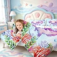 thumbnail image 4 of Manfei Cute Adorable Axolotl 7-Piece King Bedding,Watercolor Ocean Animal King Bed in a Bag,Colorful Stars Reversible, 4 of 7