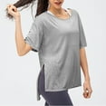 thumbnail image 5 of AherBiu Workout Tops for Women Loose Quick Dry Athletic Cover up Tops Short Sleeve Running T Shirts, 5 of 5