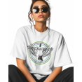 thumbnail image 2 of Women's Graphic T-Shirt White 2XL Women's Tops ROCK Crew Neck Short Sleeve Shirts for Women, 2 of 3