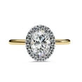 thumbnail image 3 of IGI Certified Lab Grown Diamond Halo Solitaire Engagement Rings for Women, Center 8x6mm Oval Cut Anniversary Wedding Rings In 14K Solid Yellow Gold F-G, VS-SI Quality (1.25 Cttw) Ring Size-6, 3 of 7