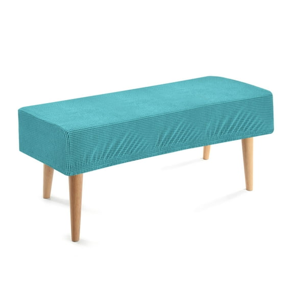 Dining Bench Cover, Stretch Piano Long Bench Stool Slipcover, Rectangle Washable Seat Cushion Protector for Living Room, Bedroom and Kitchen, Light Blue