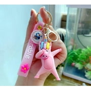 Funny Ugly Cute Eye-Eye Elephant Keychain Cute Cartoon Epoxy Eye-Eye Cow Car Key Chain Ring Bag Pendant