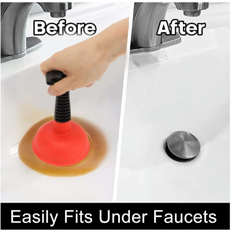 PlumbCraft Powerful Mini Home Plunger for All Drain Types, including  showers, tubs, and sinks - Small - 7.5 H