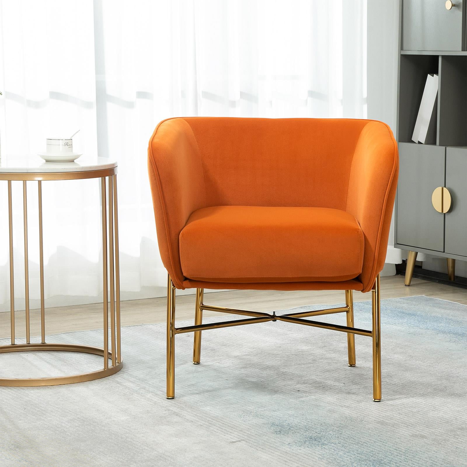 UBesGoo Modern Velvet Club Chair with Arm, Comfy Single Sofa with Soft