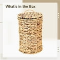 thumbnail image 5 of Grass Bathroom Trash Can with Lid, Handwoven Waste Basket for Bathroom, Compact Round Design, Long-Lasting Water Hyacinth Material, Vintage Rustic Decor for Bedroom, Office, and More, 5 of 5