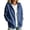 Blue, variant on Guluxicc Fleece Hooded Jackets for Women Drawstring Full Zipper Long Sleeve Solid Athletic Jackets with Pockets for Workout Fall Winter Casual