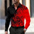 thumbnail image 4 of Camisa formal informal de negocios con diseño floral para hombre, camisa con botones para fiesta, uso diario, primavera y verano, solapa, manga larga, 11 colores, tela suave, 4 of 5