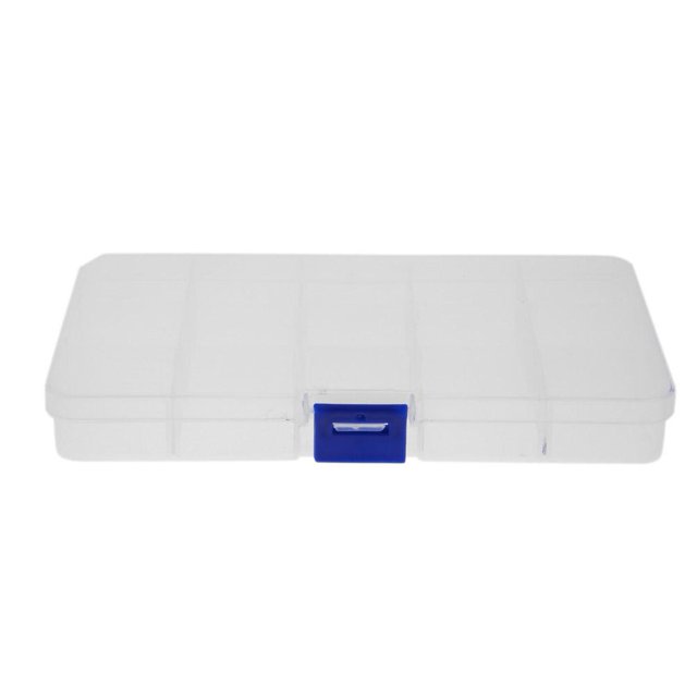 Joyero Rectangular Btafrte Caja Plástico Pequeña Desmontable 15 Rejillas Hebilla Azul Gruesa Blanca