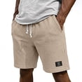 thumbnail image 2 of Waffle Knit Shorts for Mens Elastic Waist Breathable Textured Short Pants Casual Summer Athletic Beach Vacation Shorts Khaki 2XL, 2 of 5