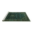 thumbnail image 2 of Ahgly Company Machine Washable Indoor Rectangle Persian Turquoise Blue Traditional Area Rugs, 2' x 5', 2 of 4