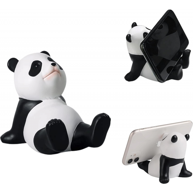 Stellar Panda Kawaii Soporte para teléfono de escritorio, compatible con teléfonos inteligentes y tabletas, lindo soporte para teléfono inteligente Panda (blanco)