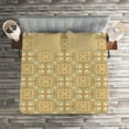 thumbnail image 2 of Ambesonne Beige Quilted Coverlet 3 Pcs, Damask Vintage Bohemian, Queen Size, Cream Beige, 2 of 2