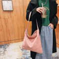 thumbnail image 3 of Bolso de hombro retro de pana de color sólido Bolsos de compras casuales para mujer (rosa) Tmvgtek Para estrenar, 3 of 9