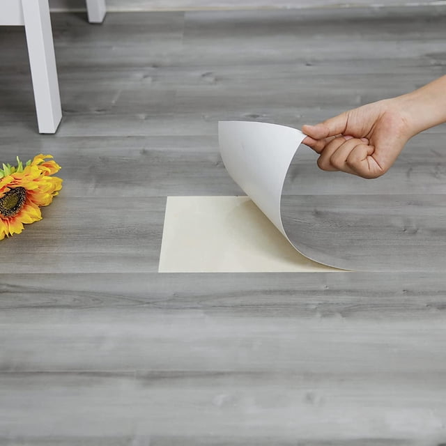 Baldosas Dureidos para pelar y pegar, paquete de 10 unidades, 1,4 m², color gris natural