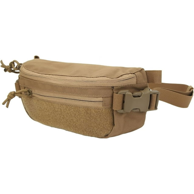 HUGFEGWE Multi Functional Waist Pack, Wearproof Waist Pack Stain Resistant Hook and Loop Straps Double Open Zipper for Training (Brown) CJB91-49874