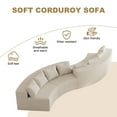 thumbnail image 5 of BUIORD 156" Curved Modular Sectional Sofa, Oversize Sponge Corduroy Modular Couch with 8 Pillows for Living Room, Beige, 4 Modules, 5 of 9