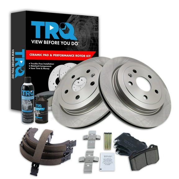 TRQ Rear Brake Pad & Rotor Kit BKA38466 Fits Select 2009-2014 Cadillac CTS
