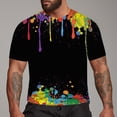 thumbnail image 2 of kpoplk Men's Retro Summer T-Shirt Big and Tall Relaxed Fit Short Sleeve Crew Neck Soft Cotton Blend Cool Vintage Graphic Tee Size S,Black, 2 of 4
