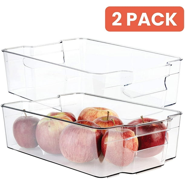 Homeries Fridge Organizer Storage Bins (Pack of 2) Stackable Freezer