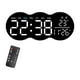 thumbnail image 2 of Reloj de pared digital multiusos con calendario electrónico enchufable por USB, despertador con 12/24 horas para oficina, dormitorio, sala de estar y, 2 of 8