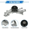 thumbnail image 4 of Inversor de refrigeración Unique Bargains para bomba de agua de motor auxiliar Chrysler 300 V6 3.6l 2011-2015 Metal, 4 of 7